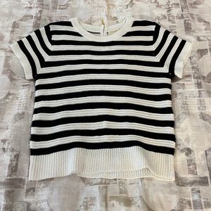 Nicole Miller Artelier Cropped Striped Sweater M